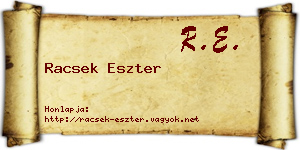 Racsek Eszter névjegykártya